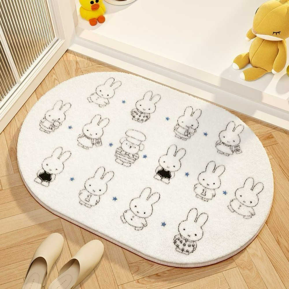 Home Goods Bathroom Mats - Miffy Kartun Keset Lantai Lembut Imitasi