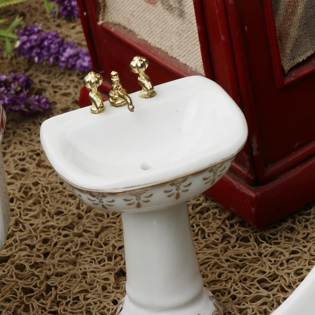 Home Bathroom Scales - Set Kamar Mandi Rumah Boneka Keramik