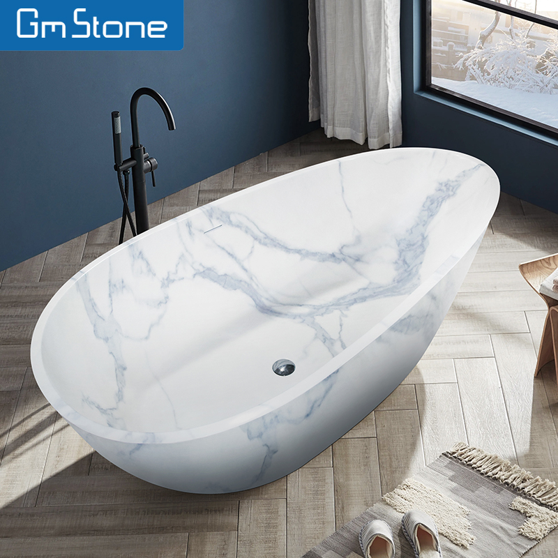 Home Bathroom Jacuzzi - Bak Mandi Biru Putih Tekstur Porselen