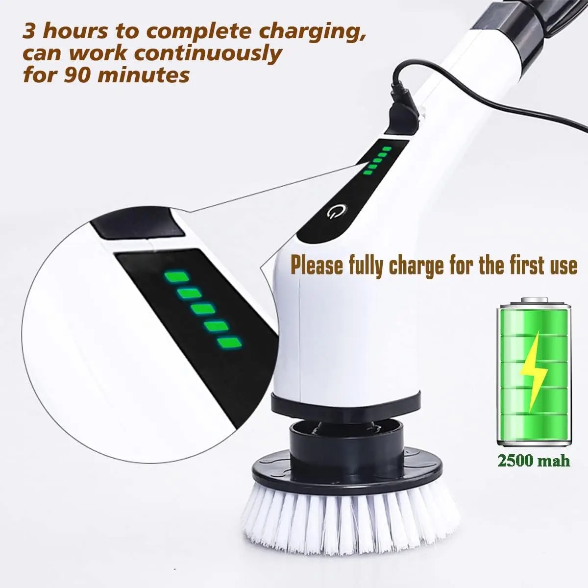 Home Bathroom Cleaning Machine - Sikat Pembersih Elektrik Tanpa Kabel yang