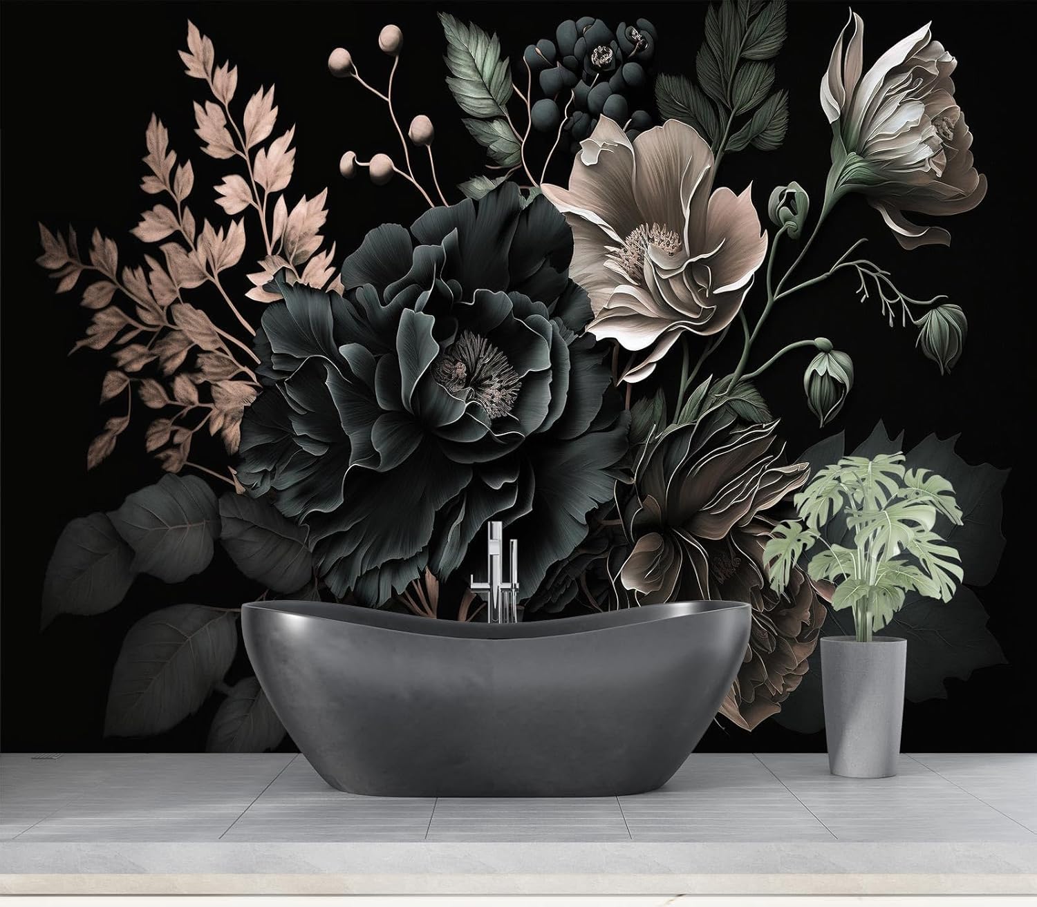 Home Bathroom Wallpaper - Dekorasi Wallpaper Seni Dinding Mural Permadani