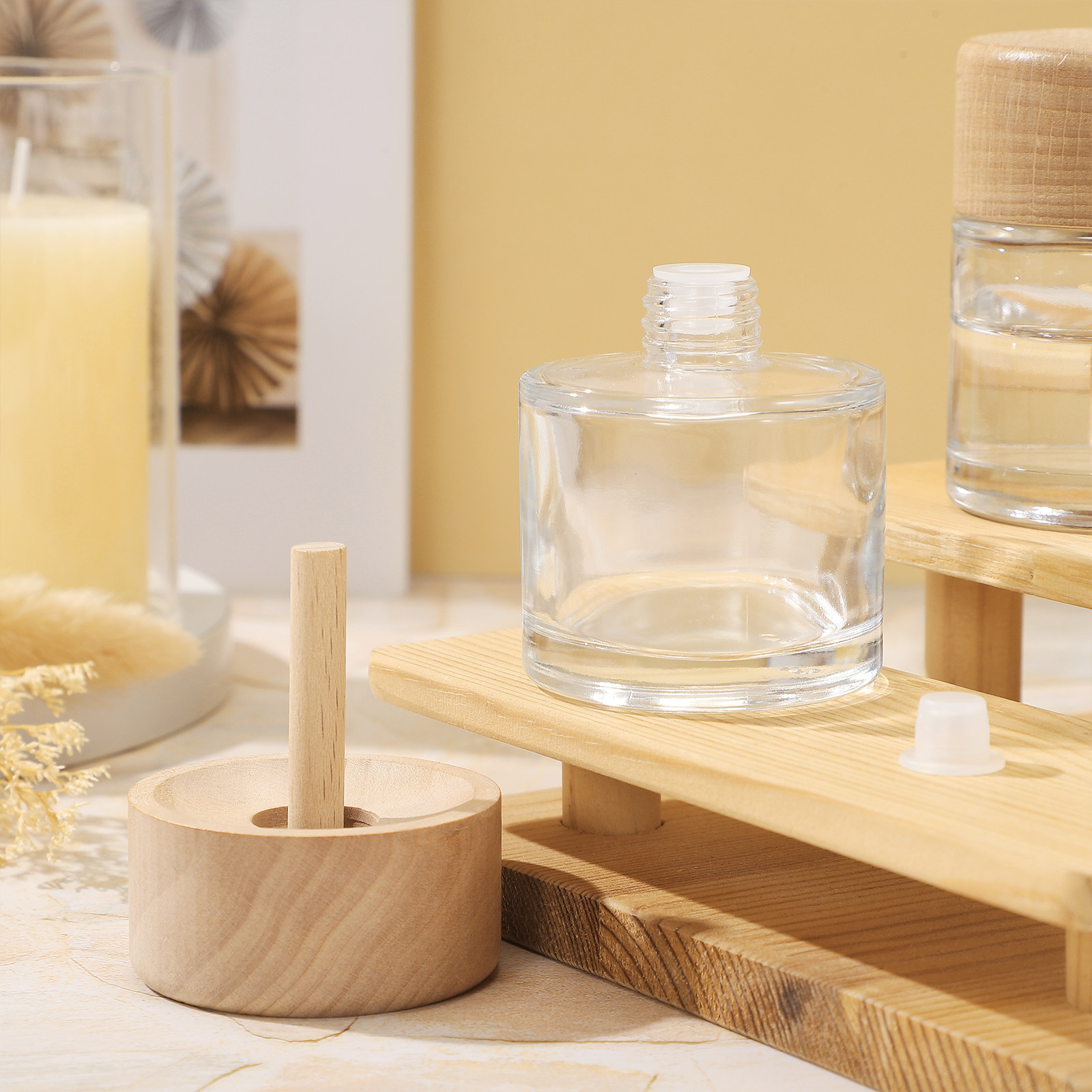 Home Bathroom Glass - 2 buah botol diffuser kaca 50ml,