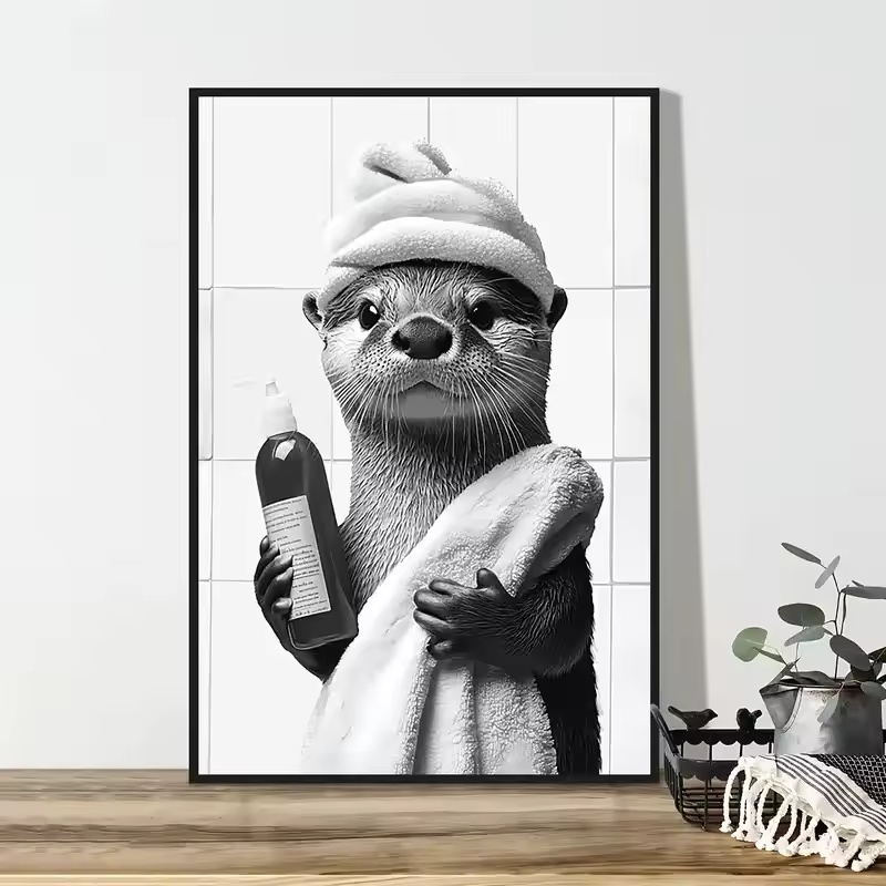 Poster Lukisan Kanvas Kertas T - Home Bathroom Wallpaper ulasan dan harga