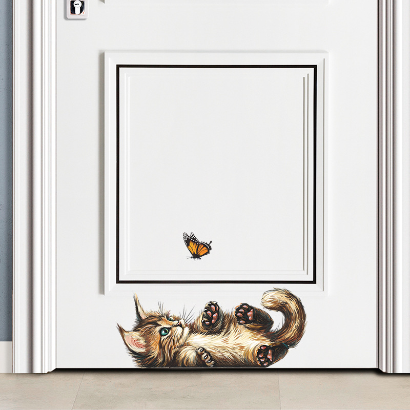 T15 # lucu kucing kupu-kupu be - Home Bathroom Wallpaper ulasan dan harga