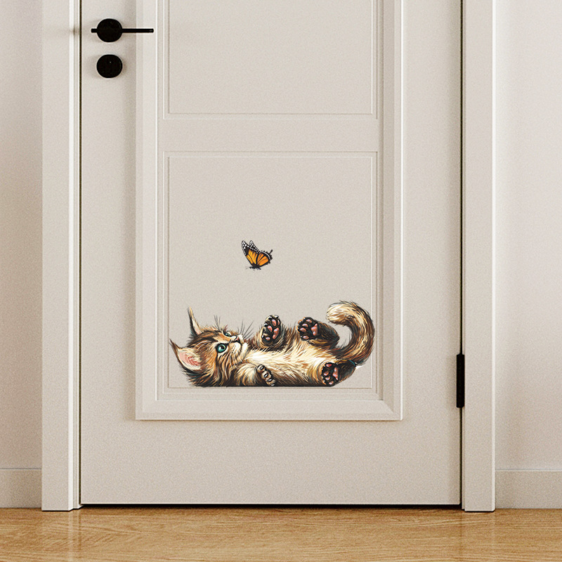 T15 # lucu kucing kupu-kupu be - Home Bathroom Wallpaper ulasan dan harga