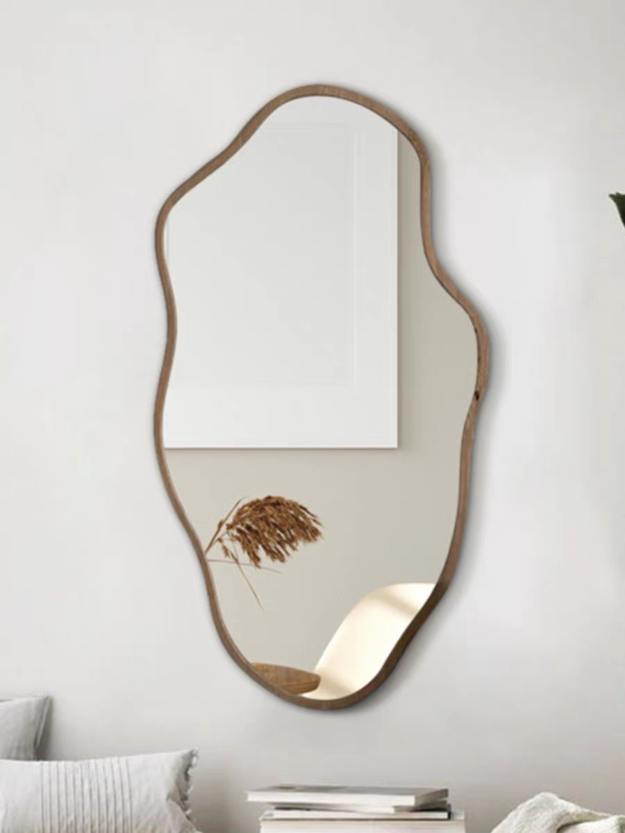 Cermin Dinding Kayu Asimetris  - Home Bathroom Glass ulasan dan harga