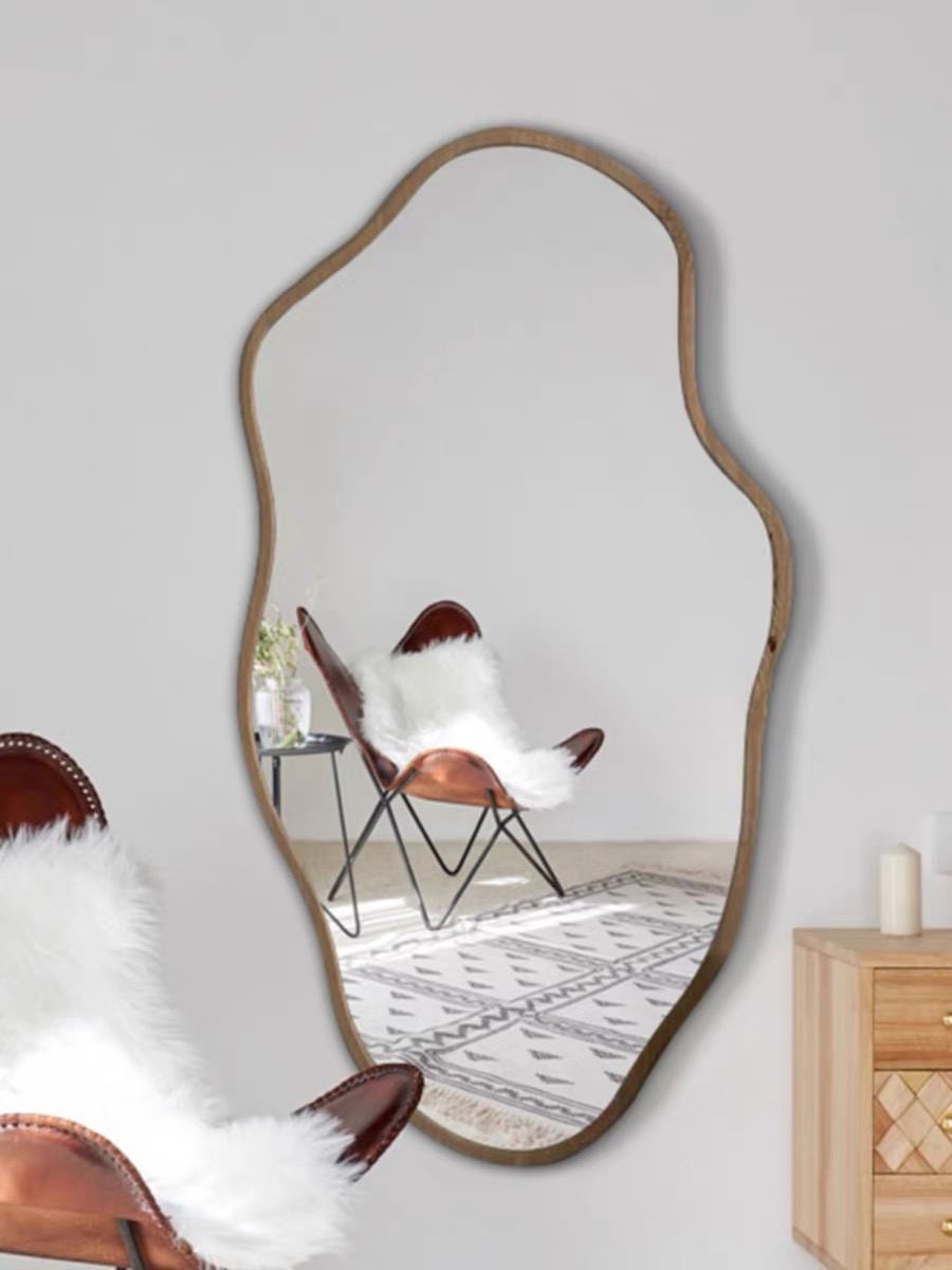 Cermin Dinding Kayu Asimetris  - Home Bathroom Glass ulasan dan harga