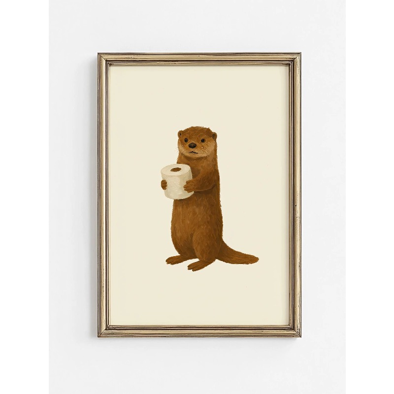 1 Buah Poster Hewan Lucu Tanpa - Home Bathroom Wallpaper ulasan dan harga