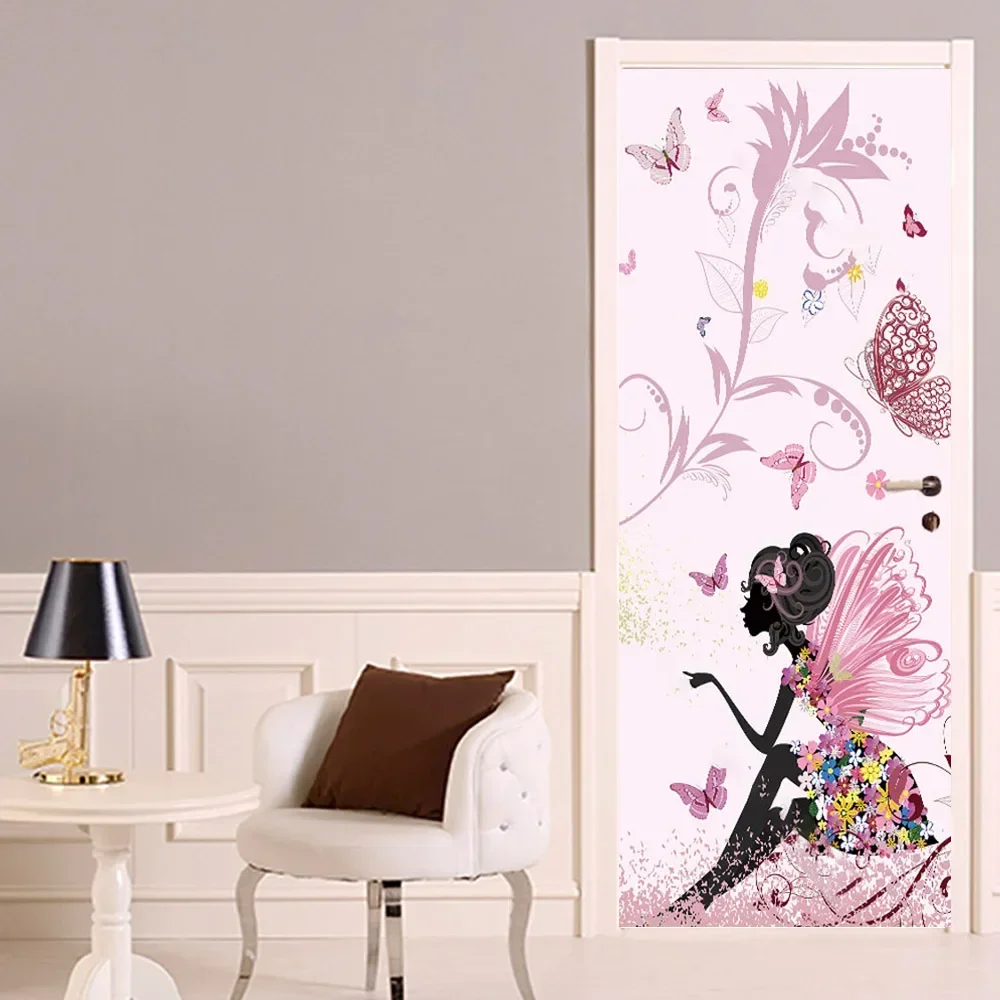Stiker pintu merah muda, stike - Home Bathroom Wallpaper ulasan dan harga