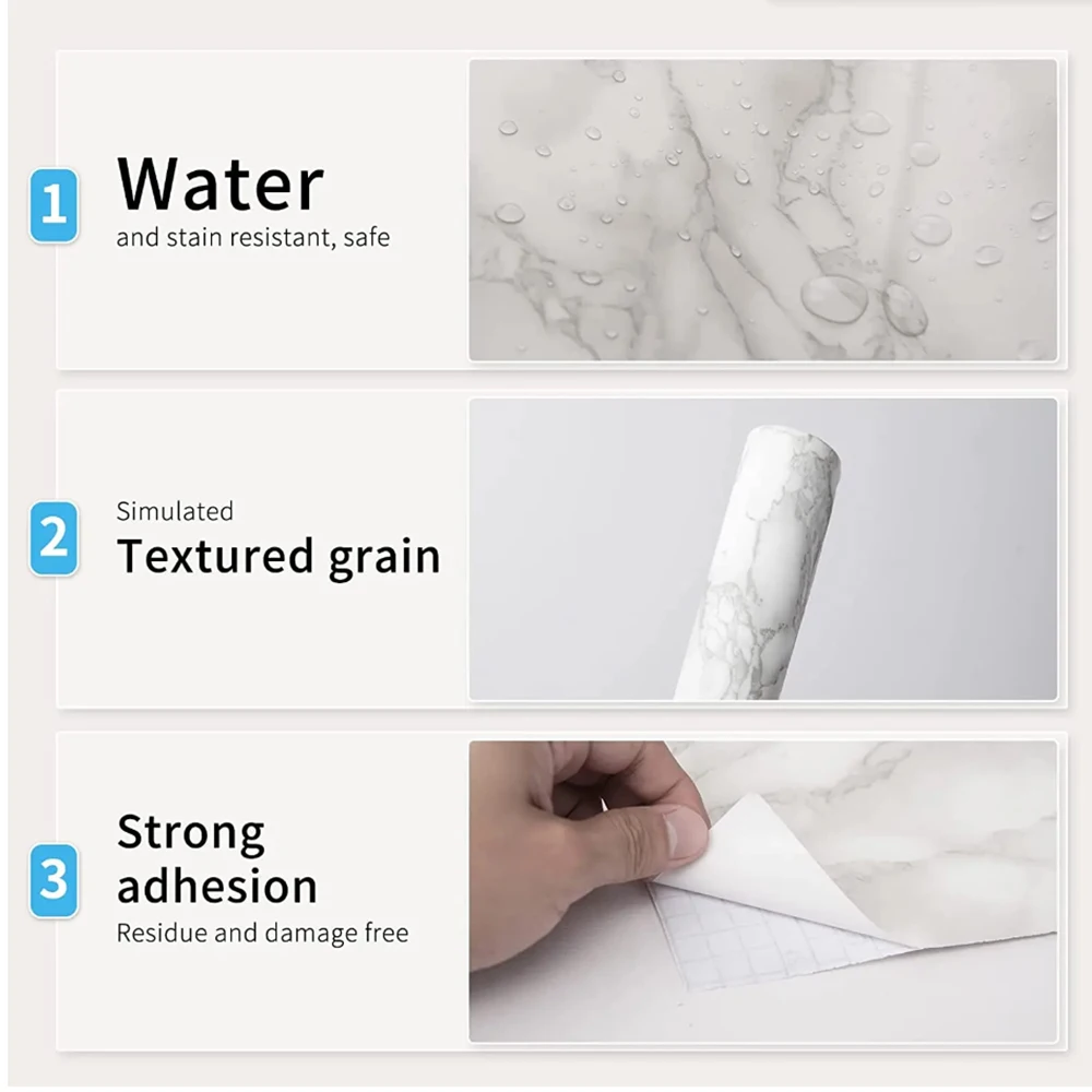 Wallpaper marmer vinil berpere - Home Bathroom Wallpaper ulasan dan harga