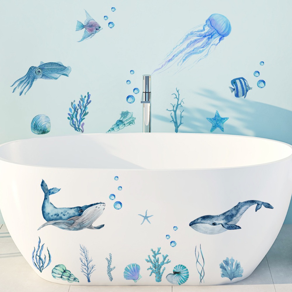 Stiker Dinding Bak Mandi Ornam - Home Bathroom Wallpaper ulasan dan harga