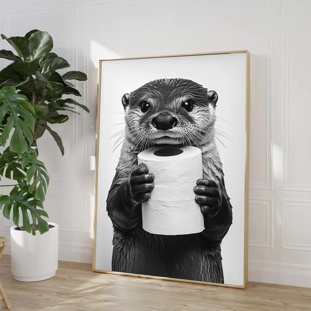 Poster Cetak Kanvas Sapi Datar - Home Bathroom Wallpaper ulasan dan harga