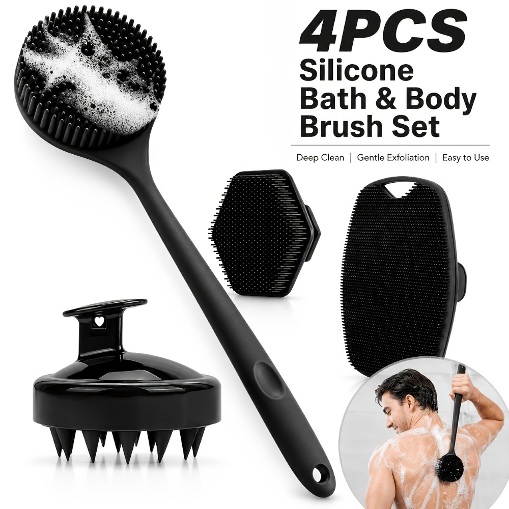 4PCS Set Sikat Mandi Silikon L - Home Bathroom Cleaning Machine ulasan dan harga