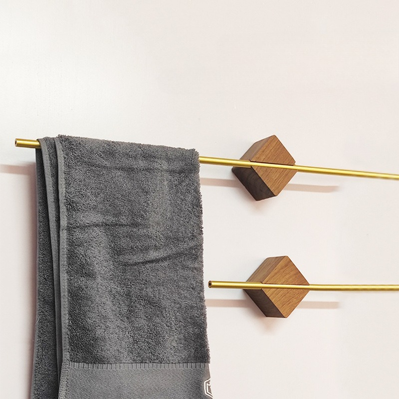 Rak handuk kayu walnut Eropa d - Home Bathroom Design Simple ulasan dan harga