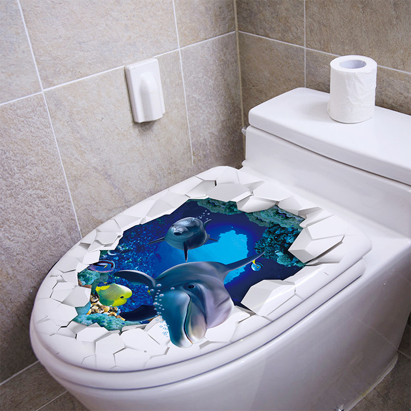 1 buah 3D stiker dinding kursi - Home Bathroom Wallpaper ulasan dan harga