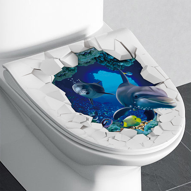 1 buah 3D stiker dinding kursi - Home Bathroom Wallpaper ulasan dan harga