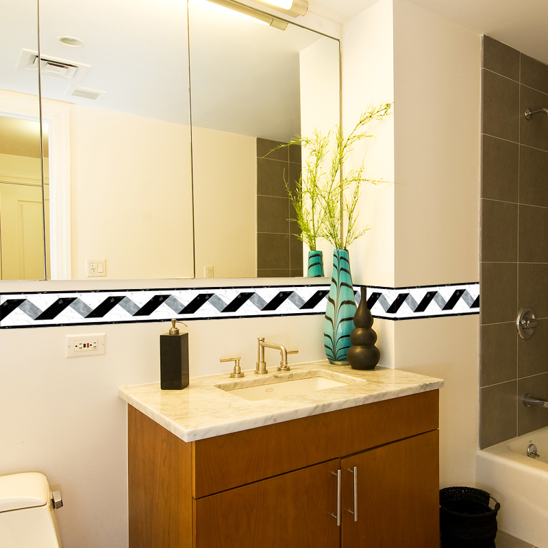 Stiker Dinding Dekorasi Garis  - Home Bathroom Wallpaper ulasan dan harga