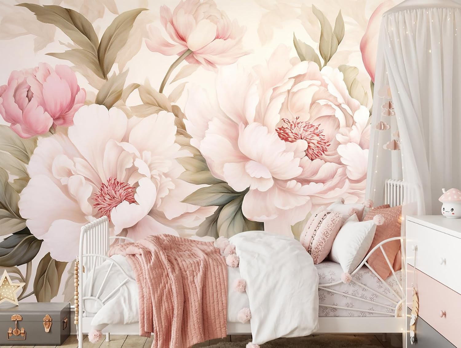 Wallpaper Mural Bunga Peony El - Home Bathroom Wallpaper ulasan dan harga