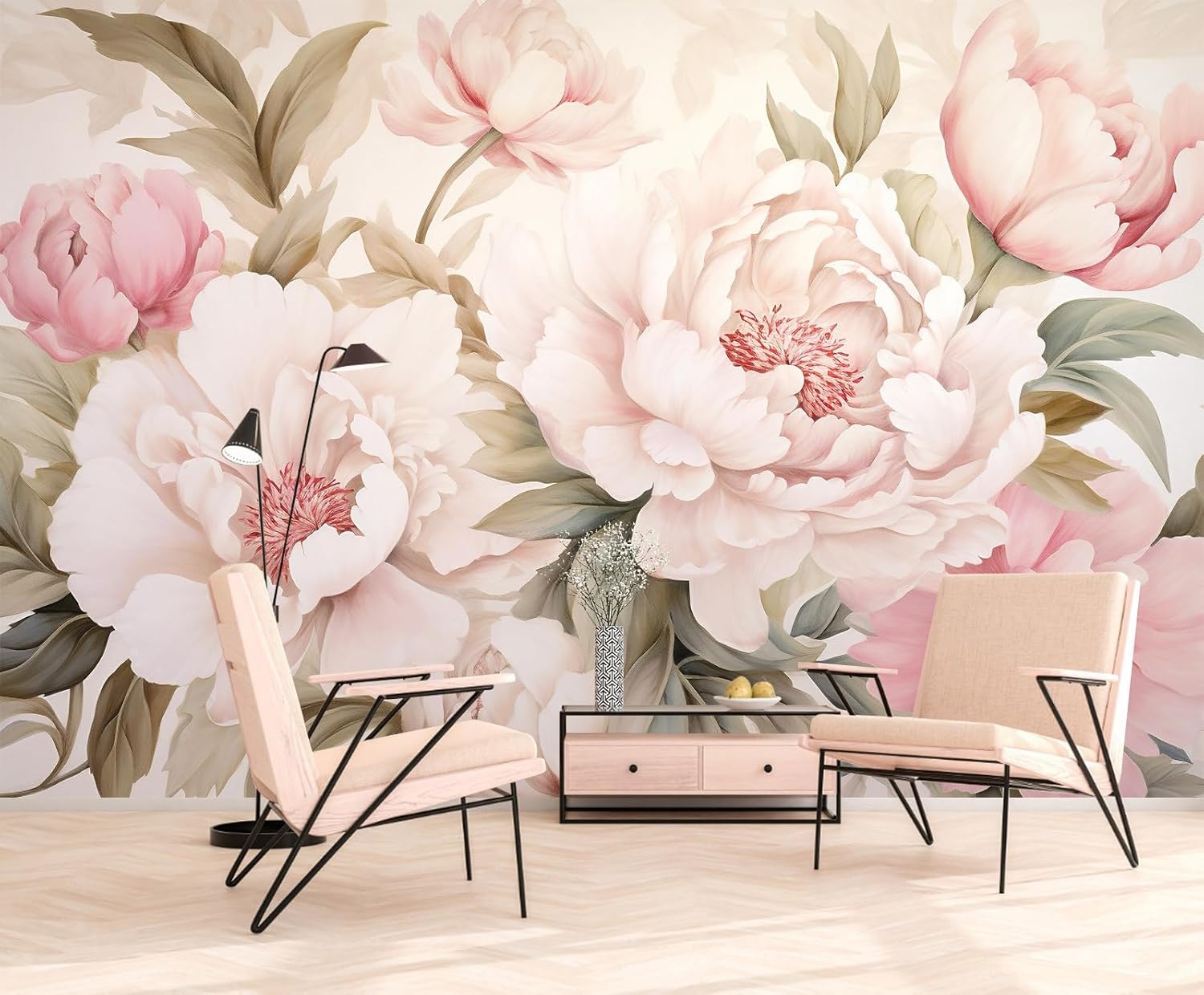 Wallpaper Mural Bunga Peony El - Home Bathroom Wallpaper ulasan dan harga