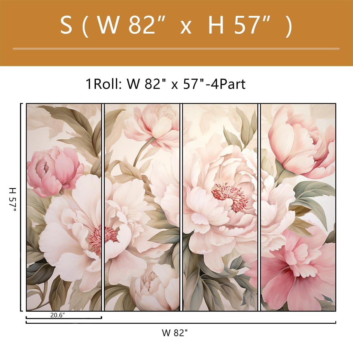 Wallpaper Mural Bunga Peony El - Home Bathroom Wallpaper ulasan dan harga