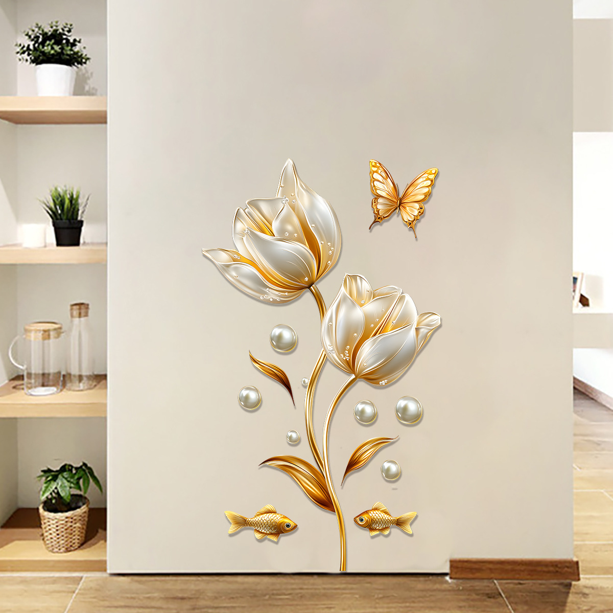 Stiker Dinding Tulip 3D Stiker - Home Bathroom Wallpaper ulasan dan harga