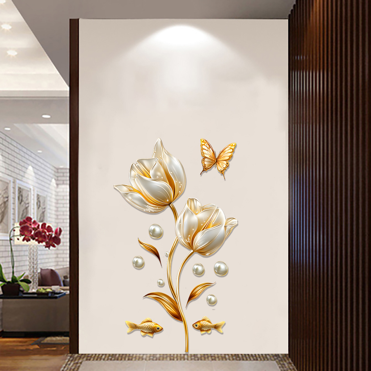 Stiker Dinding Tulip 3D Stiker - Home Bathroom Wallpaper ulasan dan harga
