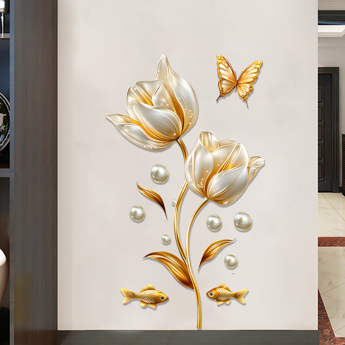 Stiker Dinding Tulip 3D Stiker - Home Bathroom Wallpaper ulasan dan harga